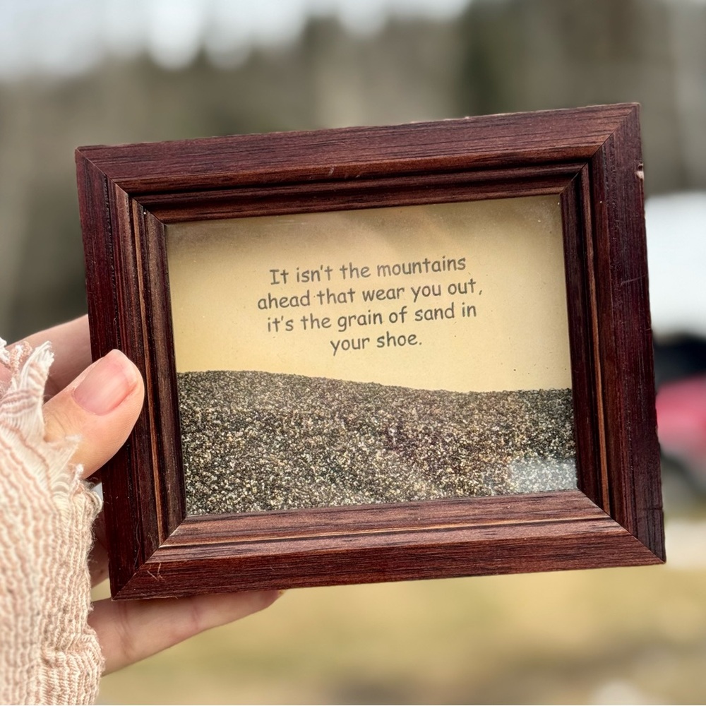 Elegant Brown Wooden Frame with Motivational Quote